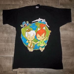 Vintage Hanna-Barbera Flintstones Bam Bam Pebbles T-shirt Tee Size Large USA